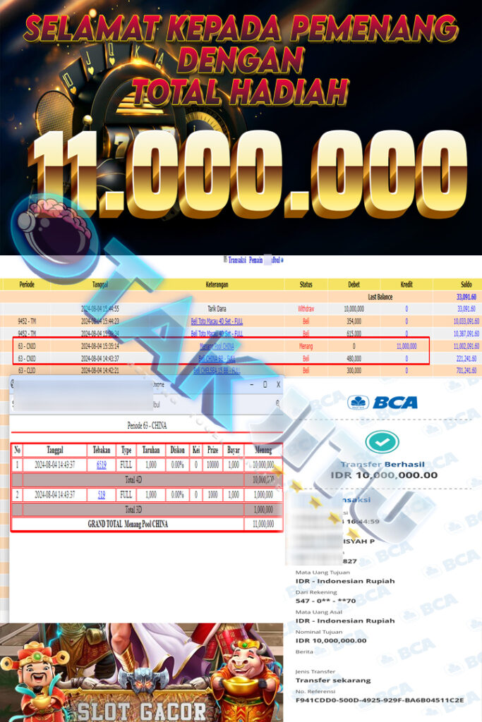 BUKTI JACKPOT OTAKJITU DI TOGEL ONLINE CHINA