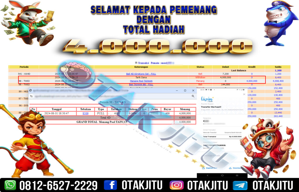 BUKTI JACKPOT OTAKJITU DI TOGEL ONLINE TAIWAN