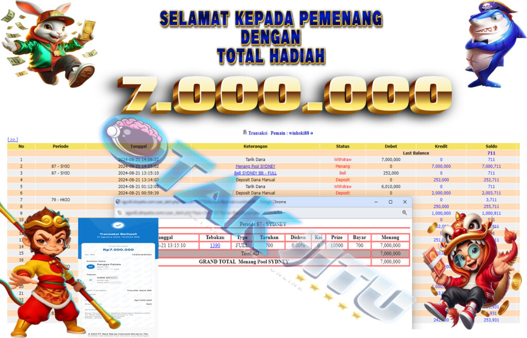 BUKTI JACKPOT OTAKJITU DI TOGEL ONLINE SYDNEY